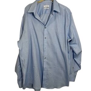 Calvin Klein Steel+ Non-Iron Dress Shirt Size XL Wrinkle Free Business Casual